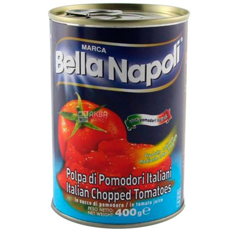 Bella Napoli, 400 г, Помидоры, Кусочками, ж/б