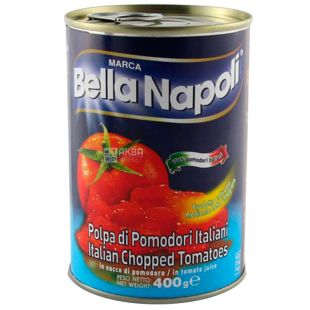 Bella Napoli, 400 г, Помидоры, Кусочками, ж/б