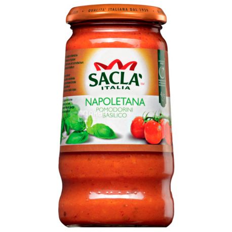 Sacla, 420 g, Sauce, With cherry tomatoes and basil, glass