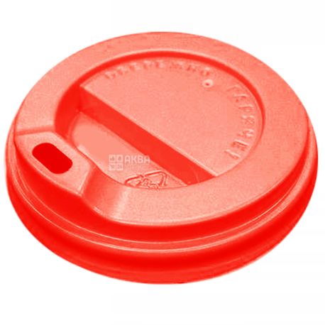 Cover for a disposable glass 400 ml, Red, 50 pcs, D80