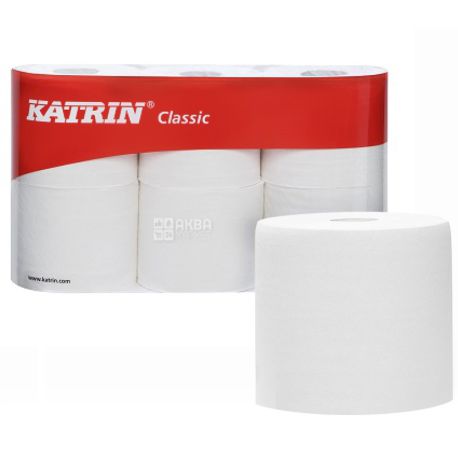 Katrin, Classic, 6 рул.,Туалетная бумага Катрин, 2-х слойная, 400 отрывов, 50 м