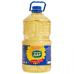 Щедрый Дар, 5 л, Масло подсолнечное, Рафинированное, Холодная рафинация, ПЭТ