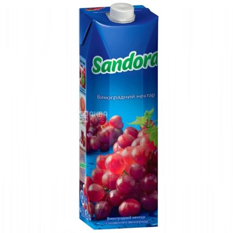 Sandora, Червоний виноград, 0,95 л, Сандора, Нектар натуральний