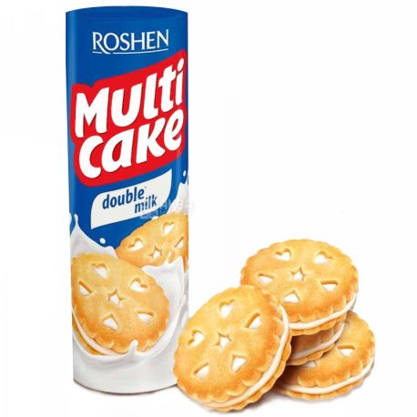 Roshen, 170 g, Sandwich Cookies, Multicake, With Milk Filling, m / s
