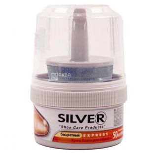 Silver, 50 мл, Крем-блиск для взуття із гладкої шкіри, безбарвний