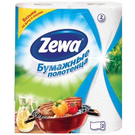 Zewa, 2 рул., Паперові рушники Зева, 2-шарові, 14 м, 56 листів, 19х11 см