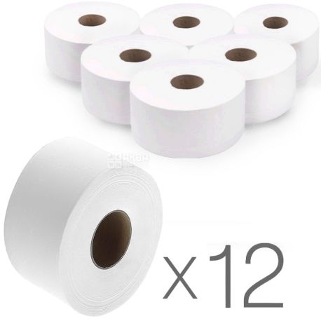 CSC, 12 pcs., Toilet paper, Jumbo, Double-layered, White, m / s