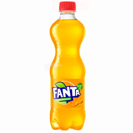 Fanta, Апельсин, Упаковка 12 шт. по 0,5 л, Фанта, Вода солодка, з натуральним соком, ПЕТ