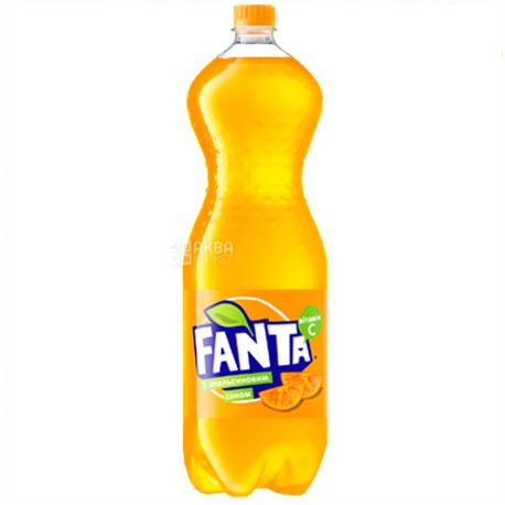 Fanta, Апельсин, Упаковка 6 шт. по 2 л, Фанта, Вода сладкая, с натуральным соком, ПЭТ