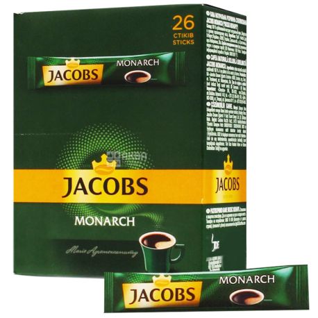 Jacobs Monarch, 26 шт. х 1,8 г, Кава Якобс Монарх, розчинний в стіках