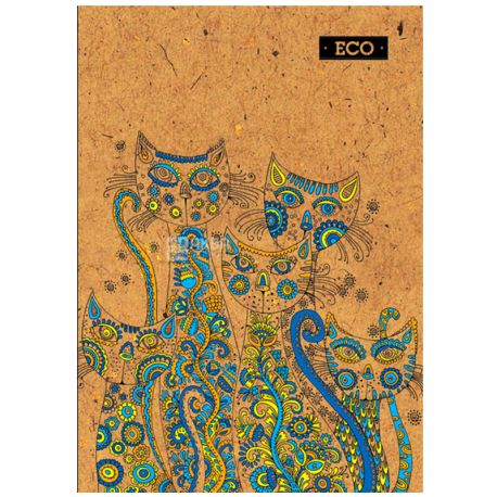 Mizar+ Eco, 80 листов, Блокнот Коты, А4, Клетка