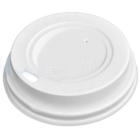 Cover for a disposable glass of 250 ml, White, 50 pieces, D80