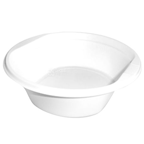 Промтус,Тарелка пластиковая суповая Ø17 см, белая, 100 шт.