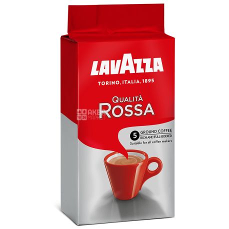 Lavazza, Qualita Rossa, 250 г, Кава Лаваца, Куаліта Росса, середнього обсмаження, мелена