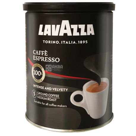 Lavazza, Arabica Espresso, 250 г, Кофе Лавацца, Арабика Эспрессо, средней обжарки, молотый, ж/б