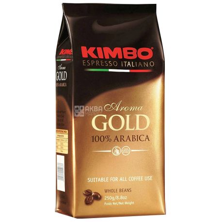 Kimbo Aroma Gold, 250 г, Кофе Кимбо Арома Голд, средней обжарки, в зернах