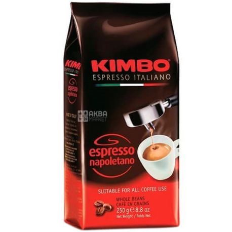 Kimbo Espresso Napoletano, 250 г, Кофе Кимбо Эспрессо Наполитано, темной обжарки, в зернах 