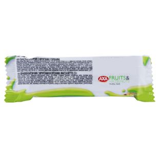 АХА Fruits Hazelnuts, 23 г, Акса, Батончик зерновий з фруктами та горіхами