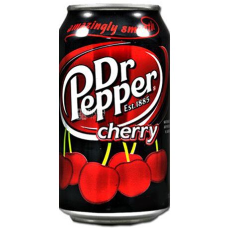 Dr Pepper, Cherry, 0,33 л, Доктор Пеппер, Вишня, Вода сладкая, ж/б