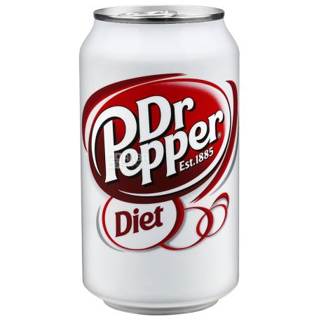 Dr Pepper, Diet, 0,33 л, Доктор Пеппер, Диетический, Вода сладкая, низкокалорийная, ж/б