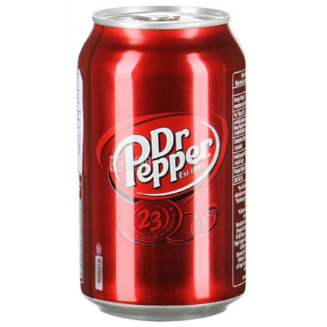 Dr Pepper, 0,33 л, Доктор Пеппер, Вода сладкая, ж/б