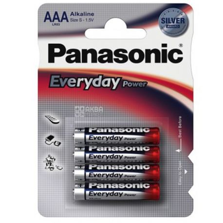Panasonic Everyday Power, ААА, 4 шт., 1,5 V, Батарейки алкалінові, LR03