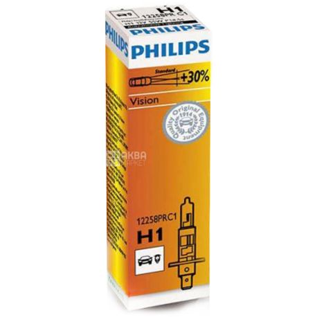  Philips, Лампа галогенна, Philips, H1 Vision, 3200K