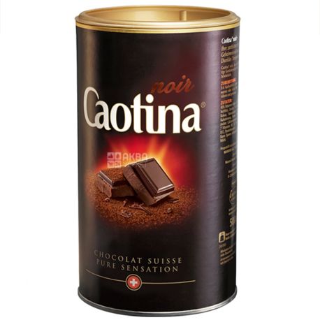 Caotina, Noir, 500 г, Каотіна, Ноір, Гарячий шоколад, чорний, тубус