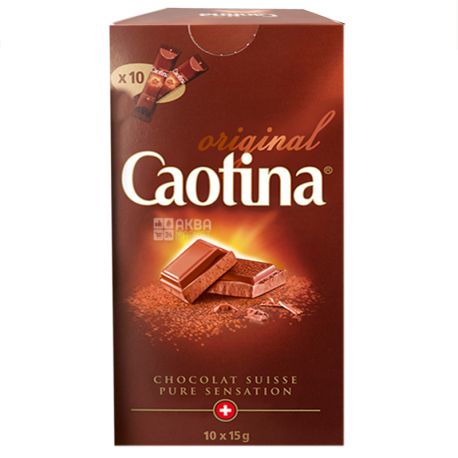 Caotina, 10 шт. по 15 г, Гарячий шоколад, Original, в стіках