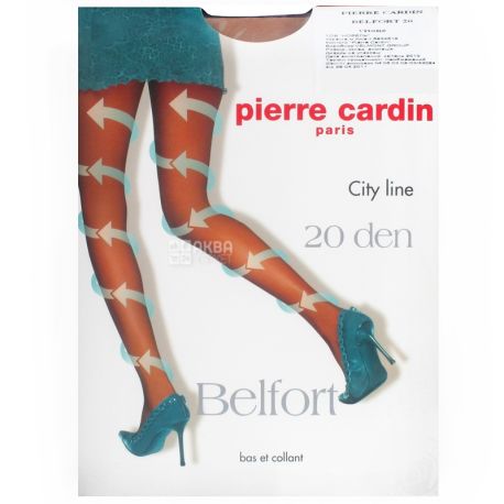 Pierre Cardin, 20 ден, розмір 2, Колготки поліамідні, Belfort, Бежеві