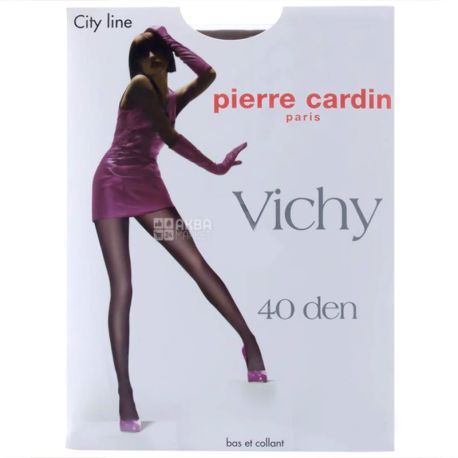 Pierre Cardin Vichy, black tights, 40 den, size 4
