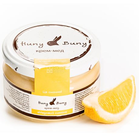 Huny Buny, 250 г, Крем-мед, Медовий лимон, скло