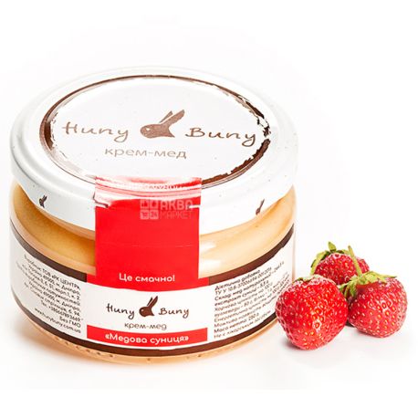 Huny Buny, 250 г, Крем-мед, Медова суниця, скло