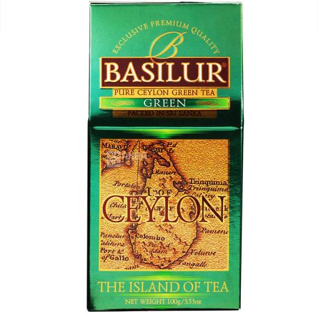  Basilur, The Island of tea Ceylon, 100 г, Чай Базілур, зелений