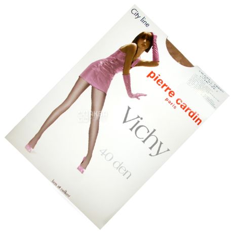Pierre Cardin Vichy, beige tights, size 2, 40 den