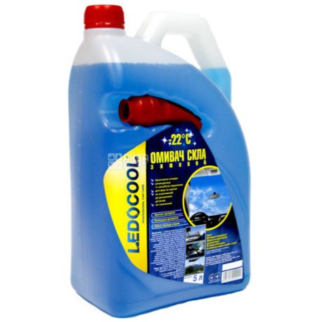 Ledocool, 5 л, -22, Омивач для скла, каністра, ПЕТ