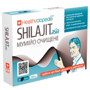 Healthyclopedia, 30 капсул по 200 мг, Мумійо очищене
