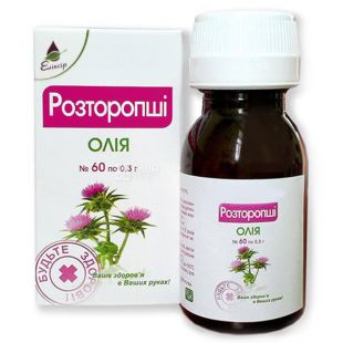 Масло расторопши, 60 капсул по 0,3 г, Эликсир