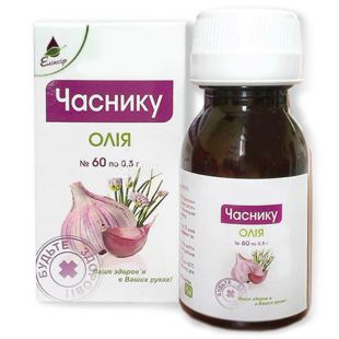 Масло чеснока, 60 капсул по 0,3 г, Эликсир