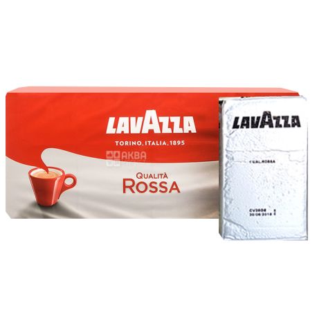 Lavazza, Qualita Rossa, 1 кг (4 шт. х 250 г), Кофе Лавацца, Куалита Росса, средней обжарки, молотый 