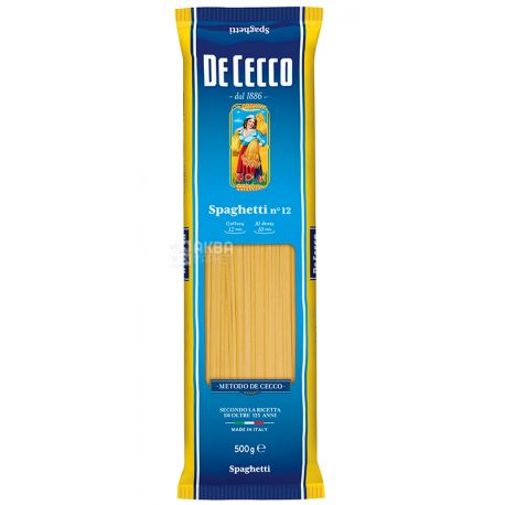 De Cессо Spaghetti № 12, 500 г, Макароны Де Чекко Спагетти