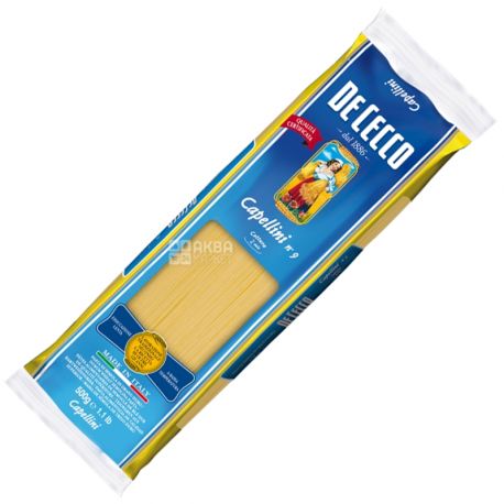 De Cессо Capellini № 9, 500 г, Макарони Де Чекко Капелліні