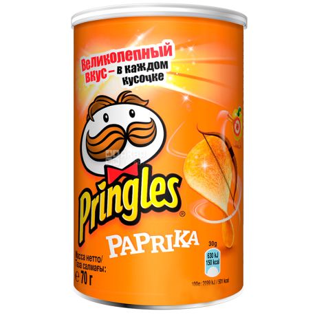 Pringles, 70 g, potato chips, Paprika, tube