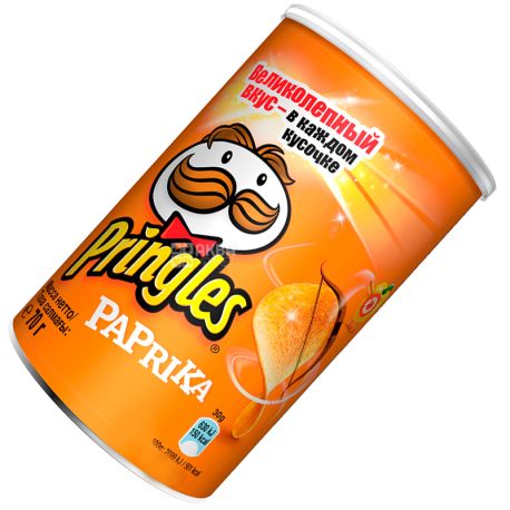 Pringles, 70 г, Чипси картопляні, Paprika, тубус
