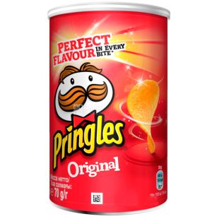 Pringles, 70 г, Чипси картопляні, Original, тубус