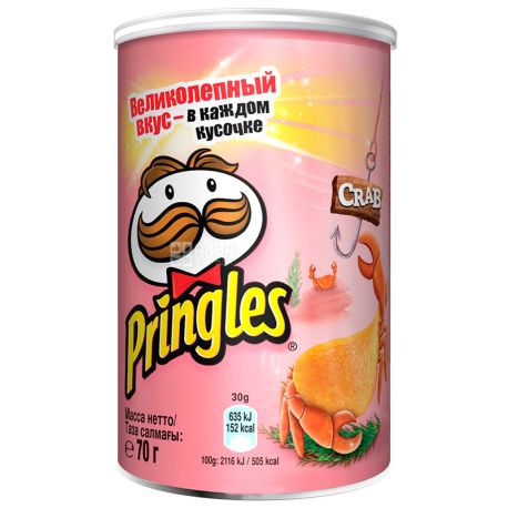 Pringles, 70 г, Чипси картопляні, Crab, тубус