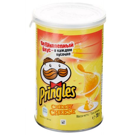 Pringles, 70 г, Чипси картопляні, Cheesy Cheese, тубус