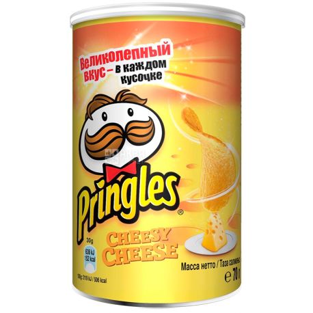 Pringles, 70 г, Чипсы картофельные, Cheesy Cheese, тубус