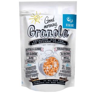 Good Morning, 330 г, Гранола Гуд Монинг, овсяные хлопья, мед, кокос, миндаль, кешью