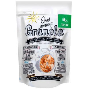 Good Morning, 330 г, Гранола Гуд Монінг, вівсяні пластівці, мед, мигдаль, кеш'ю, фундук